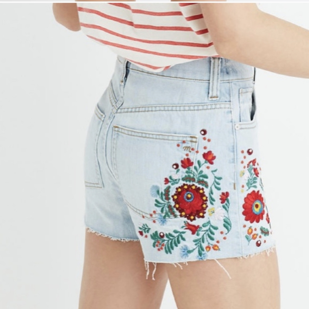 Madewell The Perfect Jean Short Embroidered